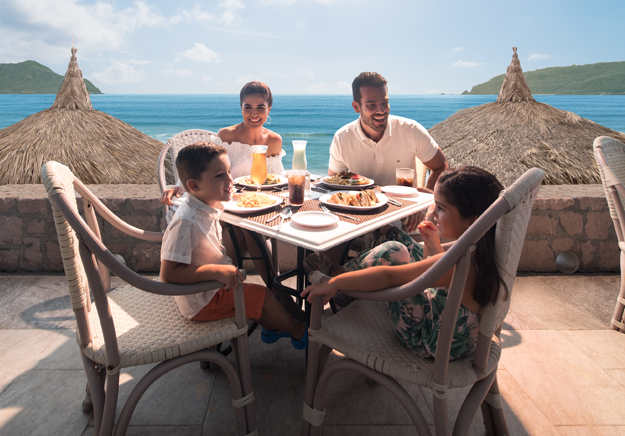 Family having breakfast